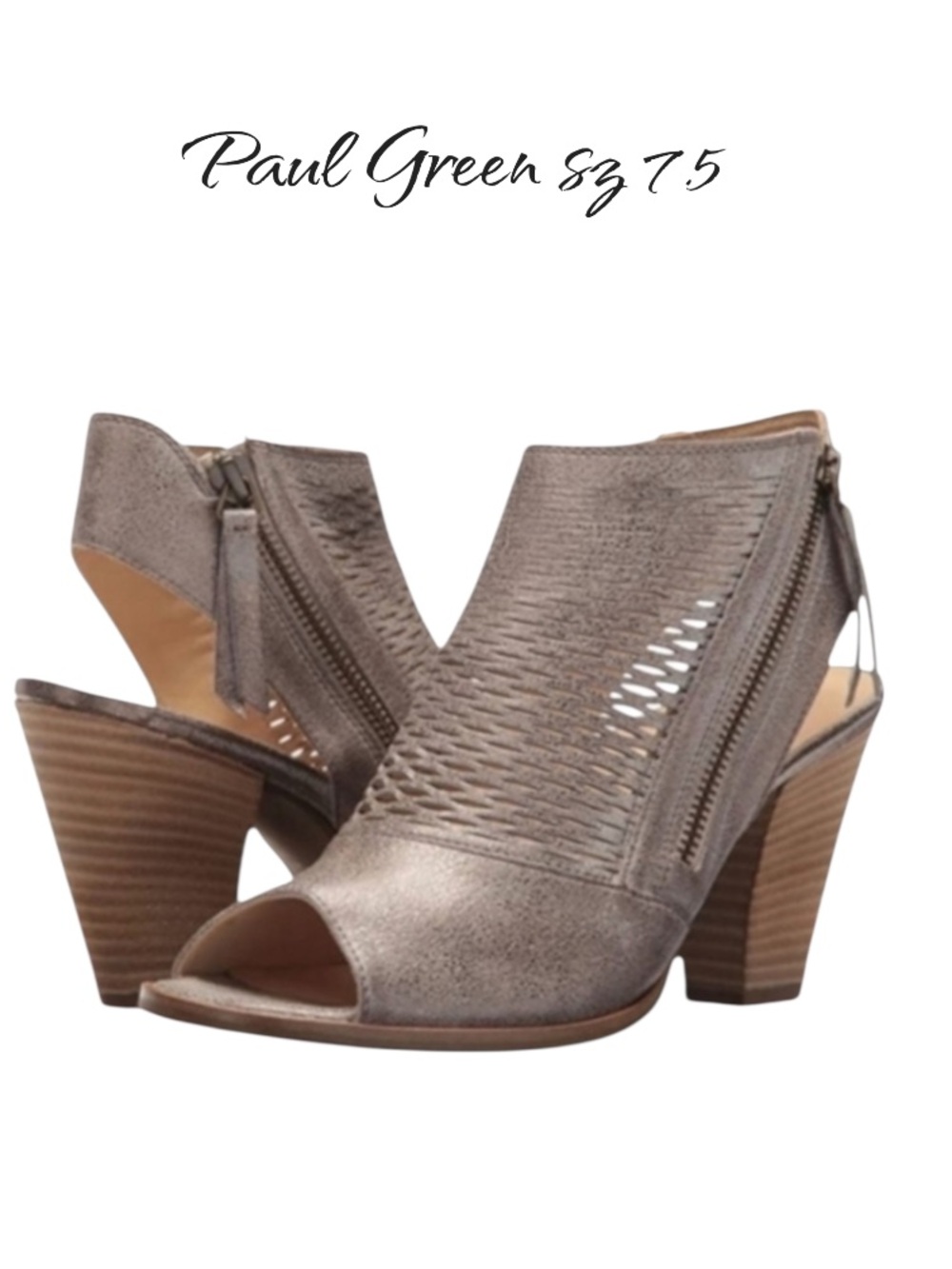 Paul Green Cayanne Leather Back Strap Block Heel Booties